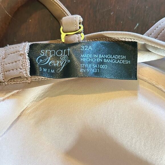 Smart & Sexy Bikini Top Womens 32A Brown Convertible Push-Up Bikini Top‎ NEW - Picture 4 of 6